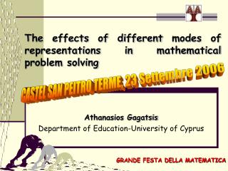 Τ he effects of different modes of representations in mathematical problem solving