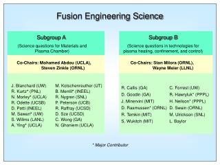 Fusion Engineering Science