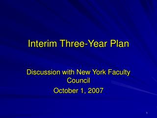 Interim Three-Year Plan