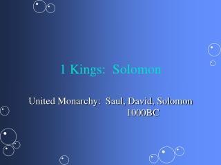 1 Kings: Solomon