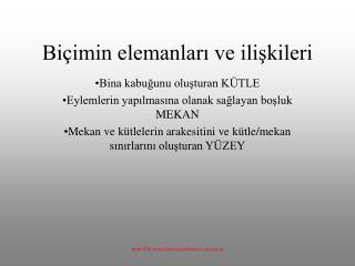 Biçimin elemanları ve ilişkileri