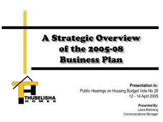 A Strategic Overview of the 2005-08 Business Plan