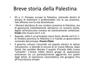 Breve storia della Palestina
