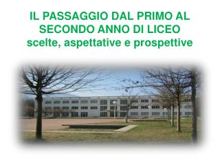IL PASSAGGIO DAL PRIMO AL SECONDO ANNO DI LICEO scelte, aspettative e prospettive