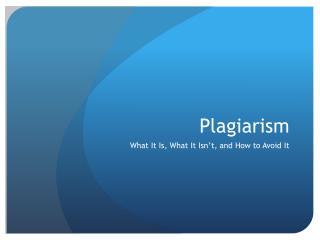 Plagiarism