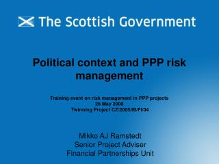 Mikko AJ Ramstedt Senior Project Adviser Financial Partnerships Unit