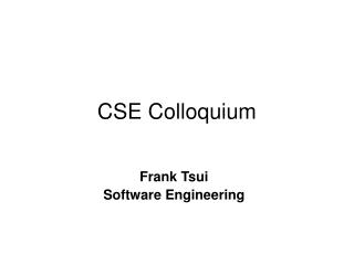 CSE Colloquium