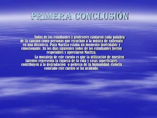 PRIMERA CONCLUSIÓN