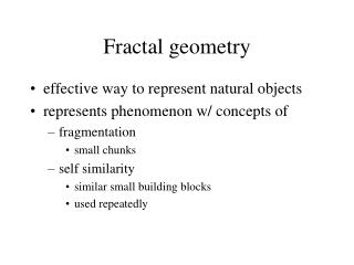 Fractal geometry