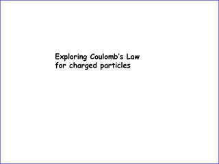 Exploring Coulomb’s Law for charged particles