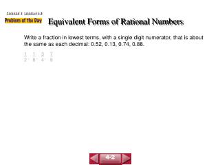 Equivalent Forms of Rational Numbers