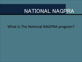 NATIONAL NAGPRA