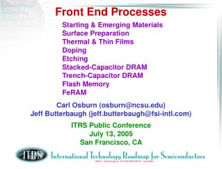 Front End Processes