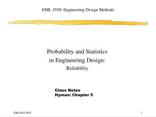 EML 4550: Engineering Design Methods