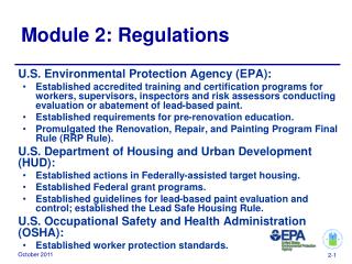 Module 2: Regulations