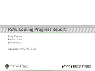 FSAE Cooling Progress Report