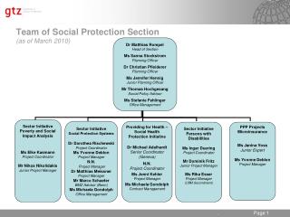 Team of Social Protection Section (as of March 2010)