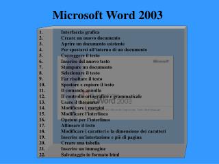 Microsoft Word 2003