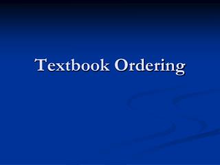 Textbook Ordering
