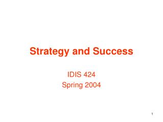 Strategy and Success