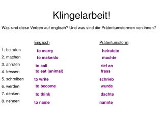 Klingelarbeit!