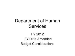 Department of Human Services