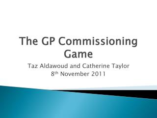 The GP Commissioning Game