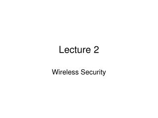 Lecture 2
