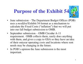 Purpose of the Exhibit 54