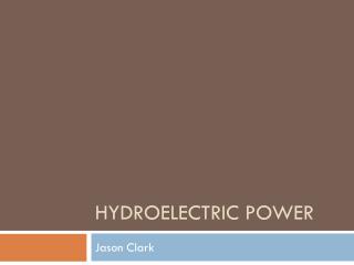 Hydroelectric Power