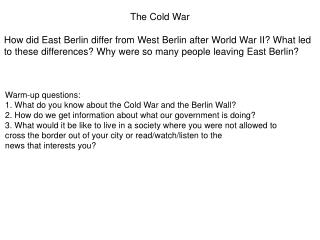 The Cold War