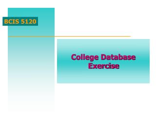 College Database Exercise