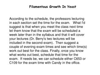 Filamentous Growth In Yeast
