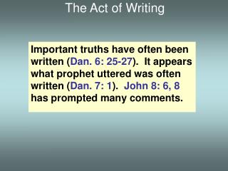 The Act of Writing