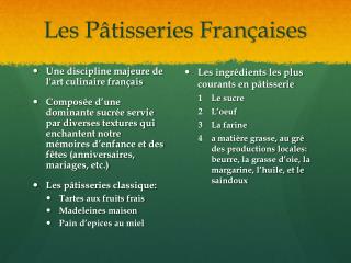 Les Pâtisseries Françaises