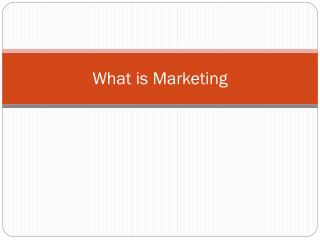 What is Marketing