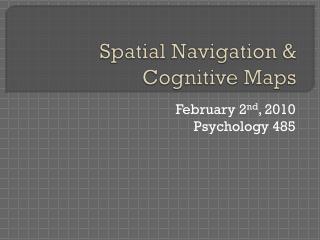 Spatial Navigation &amp; Cognitive Maps