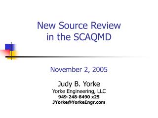 New Source Review in the SCAQMD
