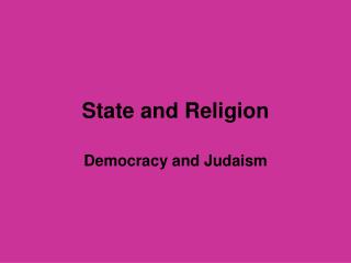 State and Religion