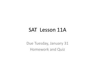 SAT Lesson 11A