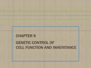 Chapter 5 Genetic Control of Cell Function and Inheritance