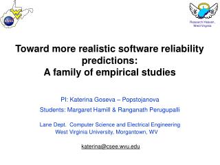 Toward more realistic software reliability predictions: A family of empirical studies