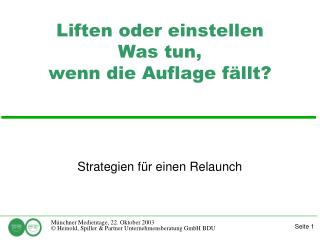 Liften oder einstellen Was tun, wenn die Auflage fällt?