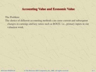 Accounting Value and Economic Value