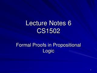 Lecture Notes 6 CS1502