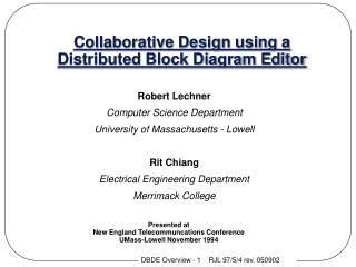 Collaborative Design using a Distributed Block Diagram Editor