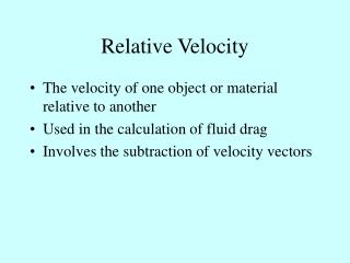 Relative Velocity