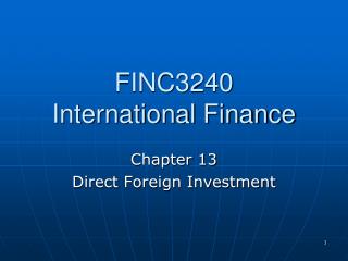 FINC3240 International Finance