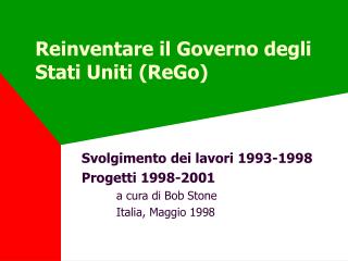 Reinventare il Governo degli Stati Uniti (ReGo)