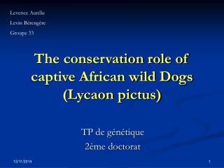 The conservation role of captive African wild Dogs (Lycaon pictus)